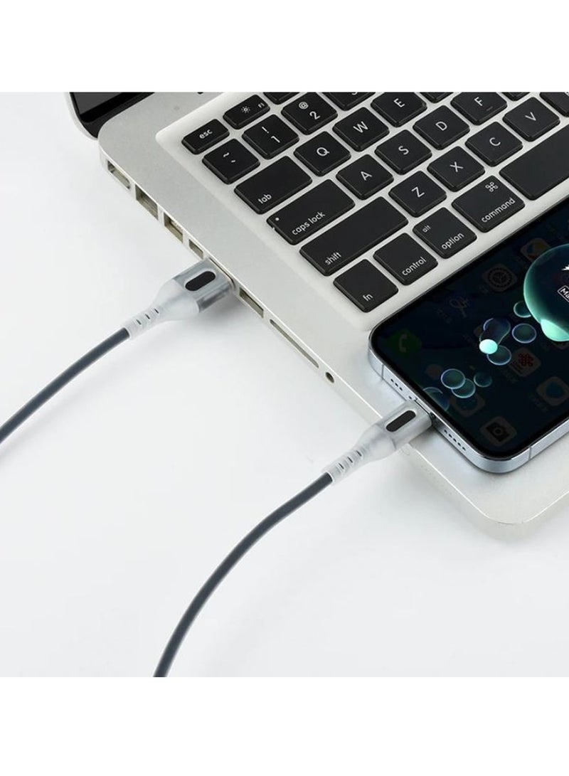 Chappeline CA12 Super Fast USB Data Cable For Type-C Crystal Silicone Material - Black - Image 5